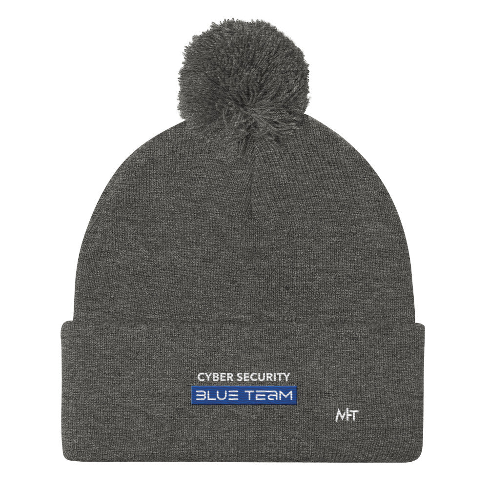 Cyber Security Blue Team V8 - Pom-Pom Beanie by DarkByteGear