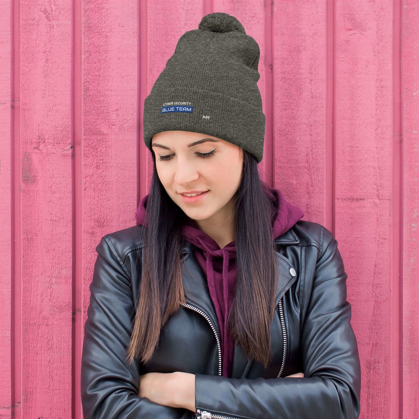 Cyber Security Blue Team V12 - Pom-Pom Beanie by DarkByteGear