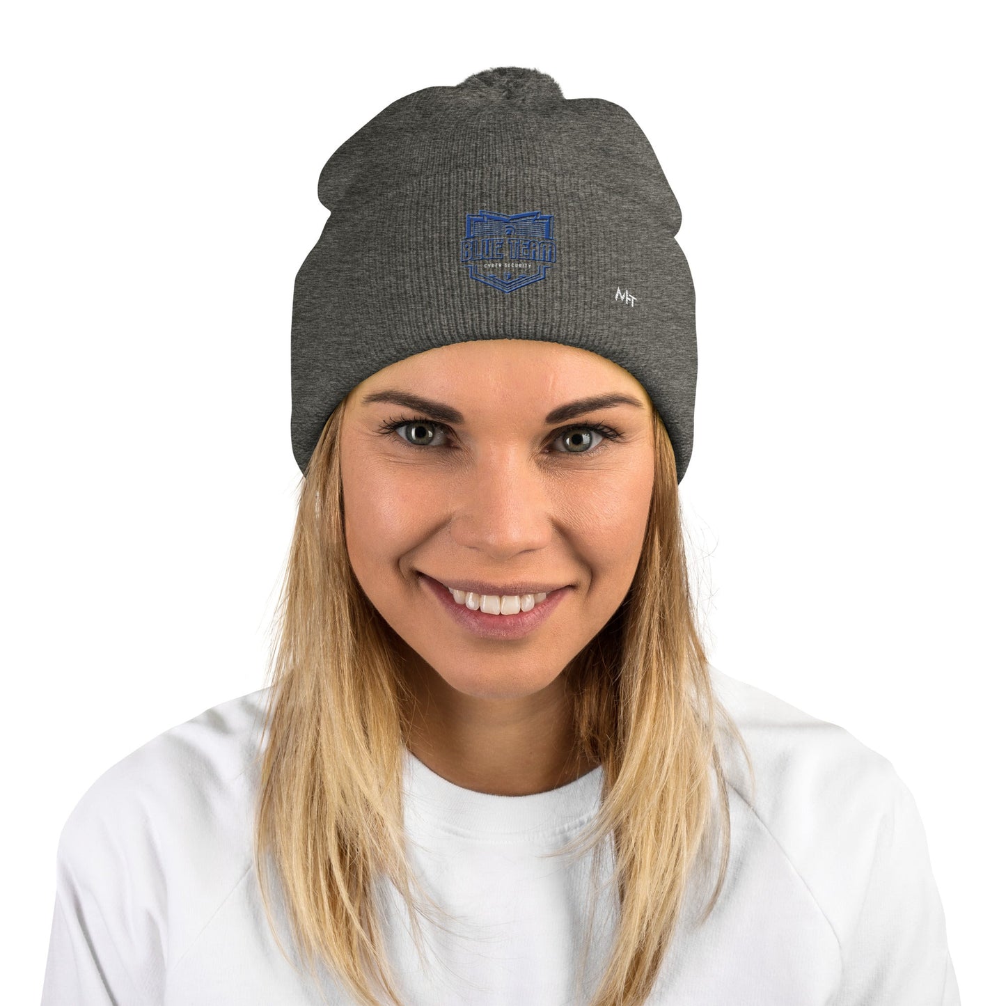 Cyber Security Blue Team 16 - Pom-Pom Beanie by DarkByteGear
