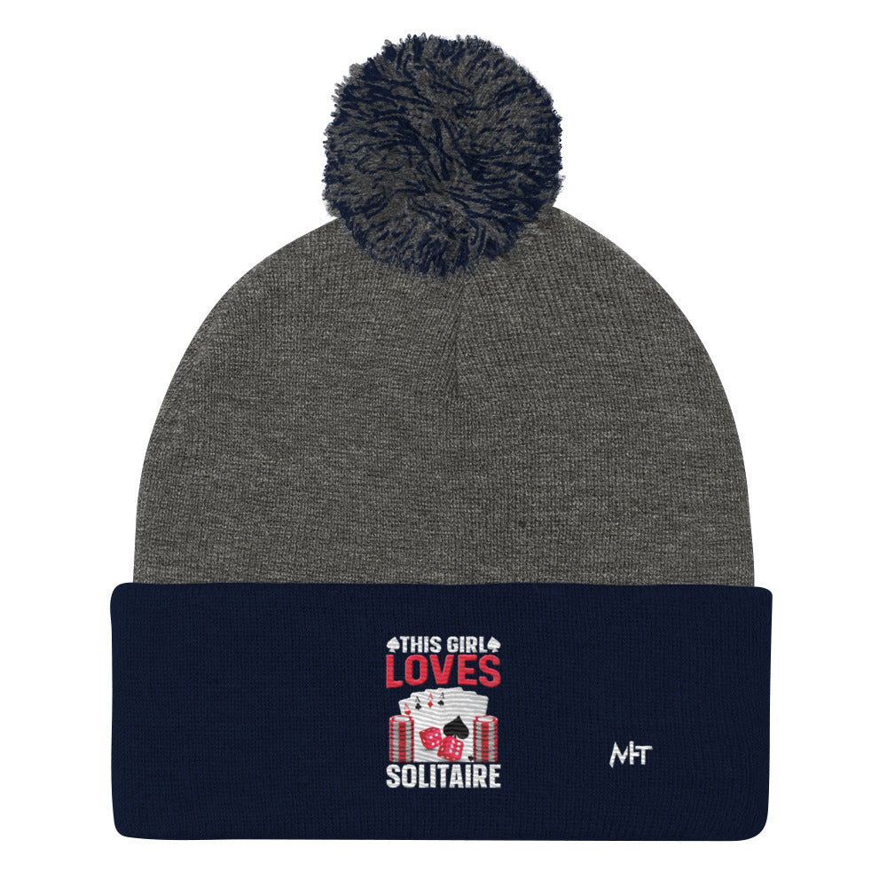 This Girl Loves Solitaire - Pom-Pom Beanie by DarkByteGear
