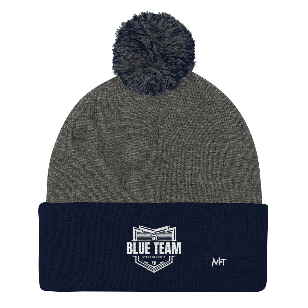 Cyber Security Blue Team V1 - Pom-Pom Beanie by DarkByteGear