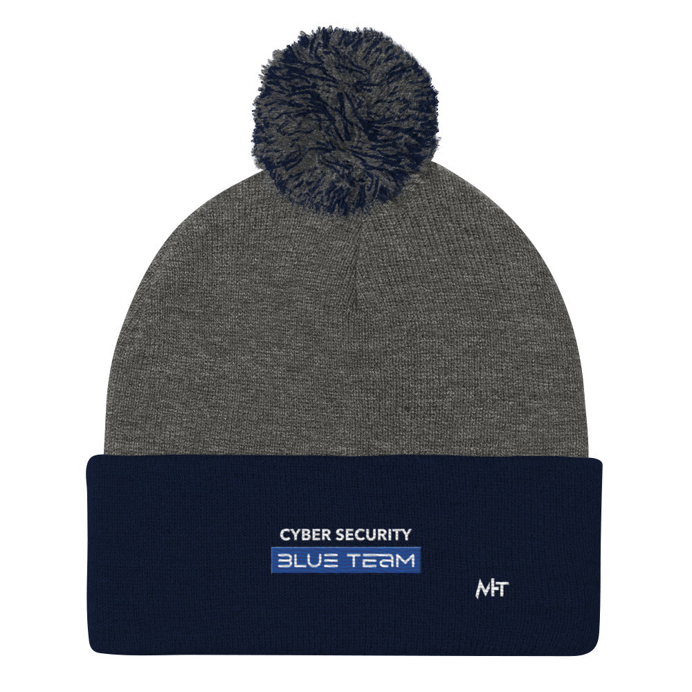 Cyber Security Blue Team V8 - Pom-Pom Beanie by DarkByteGear
