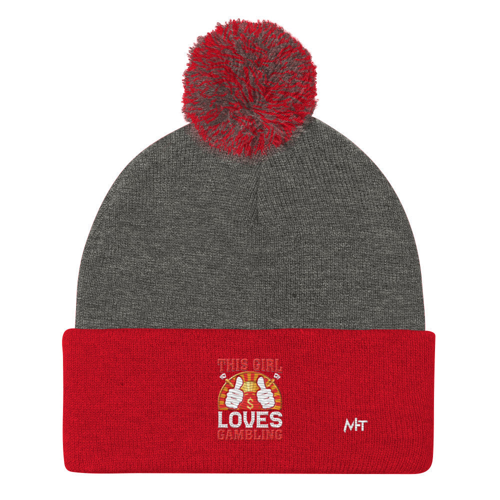 This Girl Loves Gambling - Pom-Pom Beanie by DarkByteGear