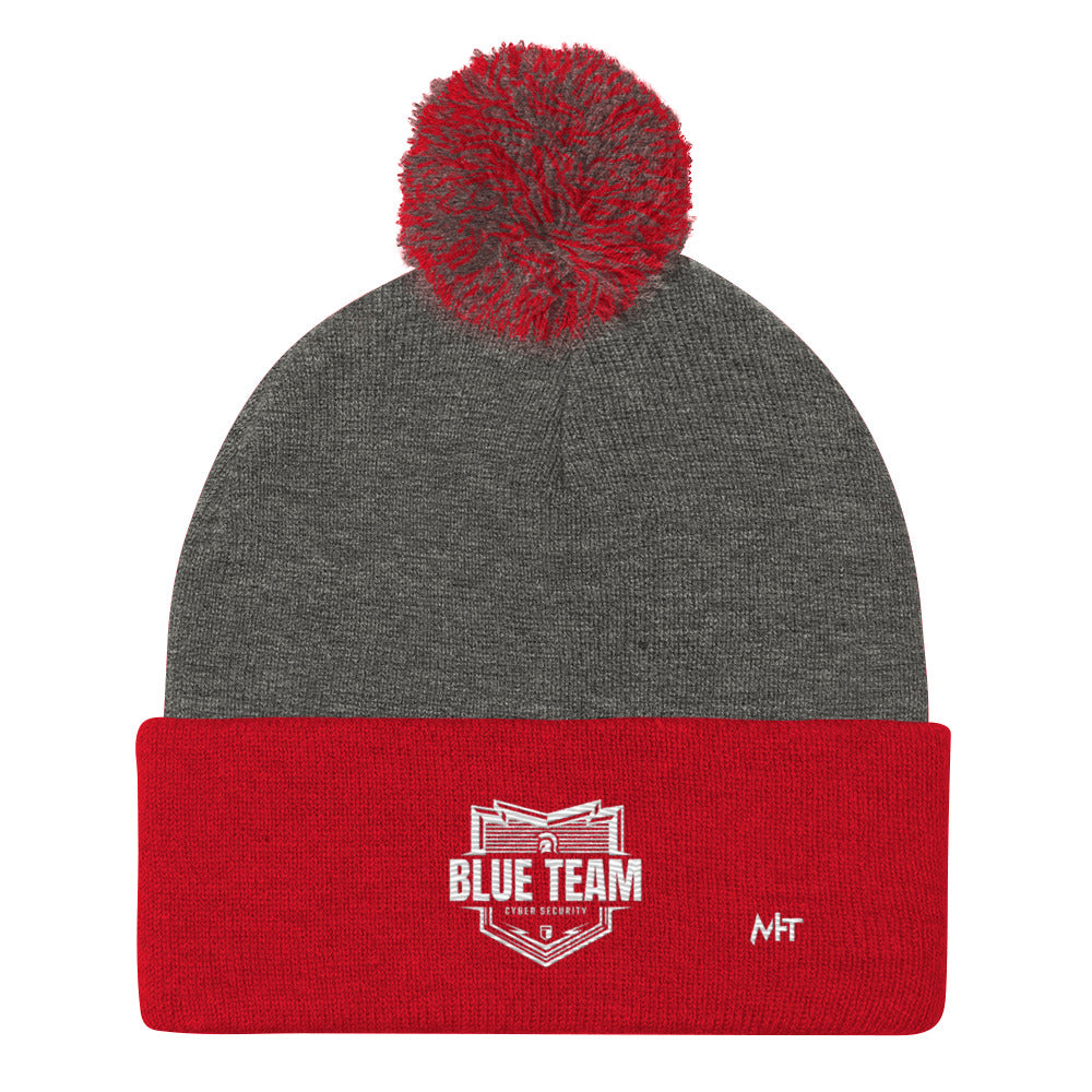Cyber Security Blue Team V1 - Pom-Pom Beanie by DarkByteGear