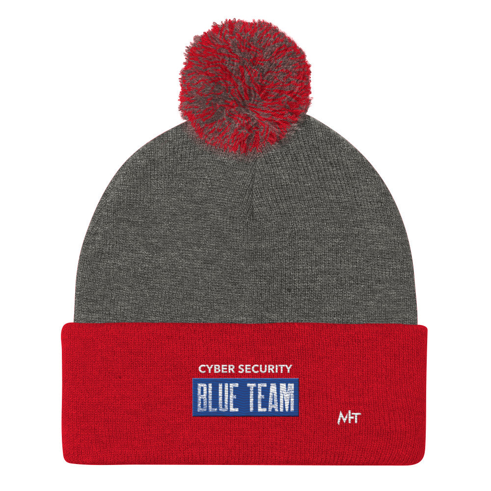 Cyber Security Blue Team V5 - Pom-Pom Beanie by DarkByteGear