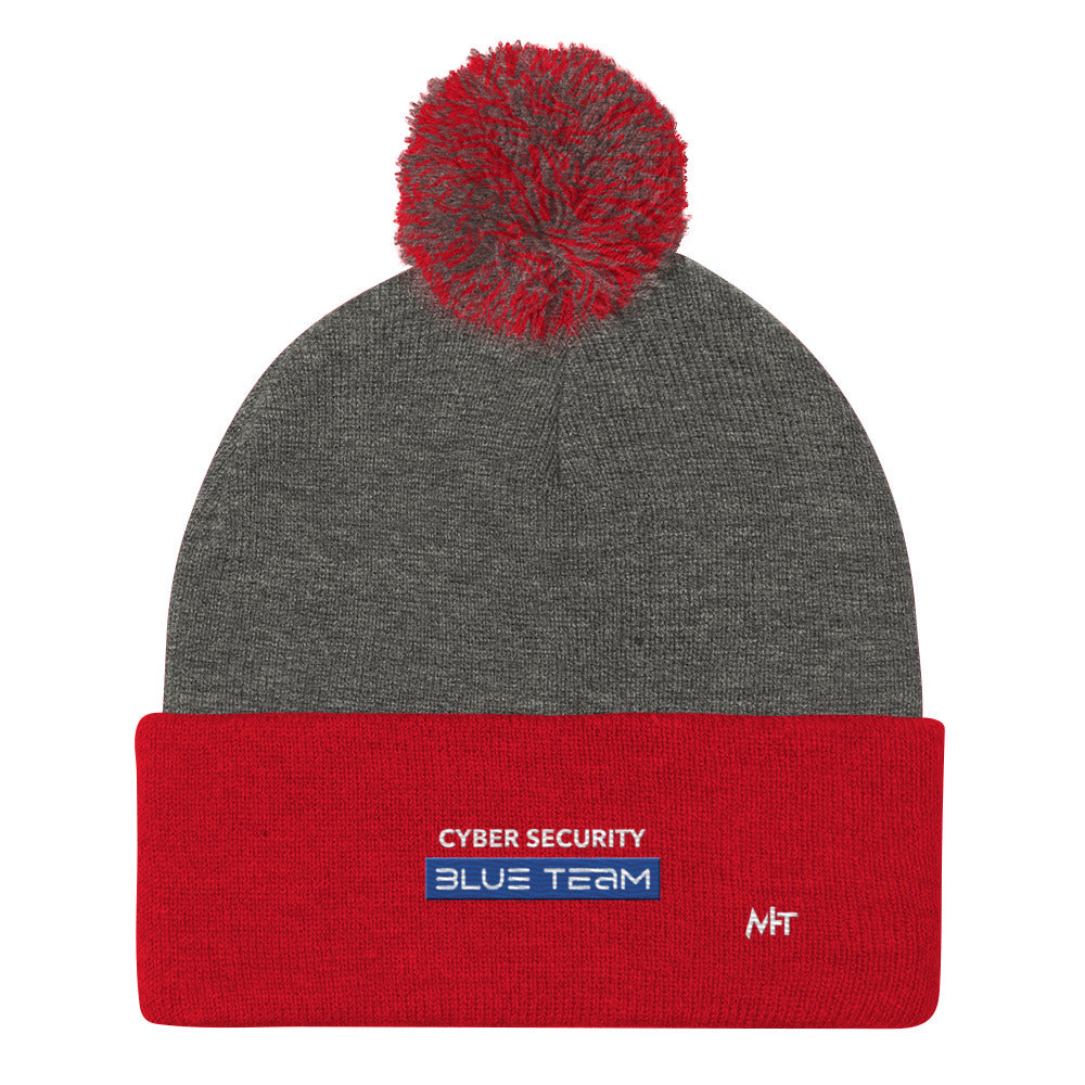 Cyber Security Blue Team V8 - Pom-Pom Beanie by DarkByteGear
