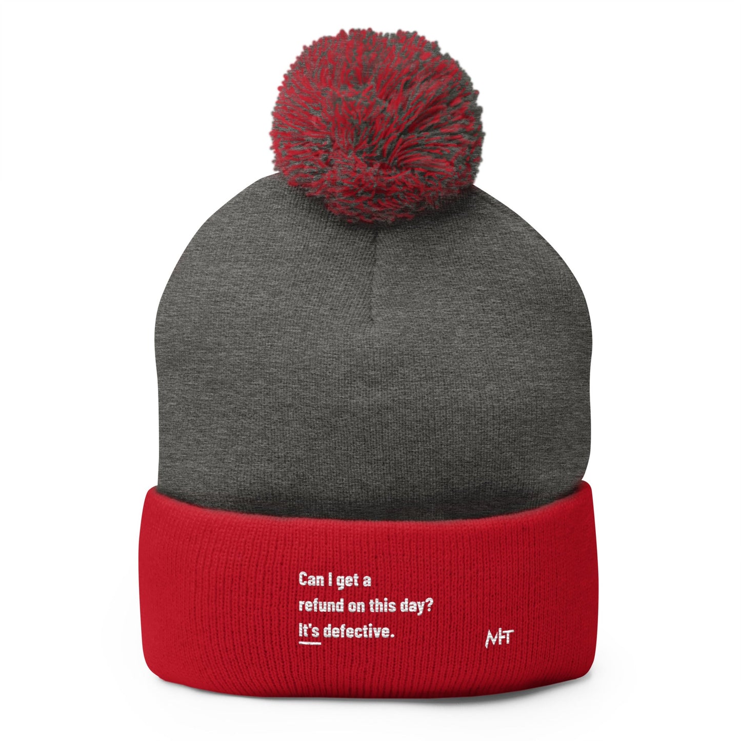 Can I Get a Refund on this Day? It's Defective - Pom-Pom Beanie by DarkByteGear
