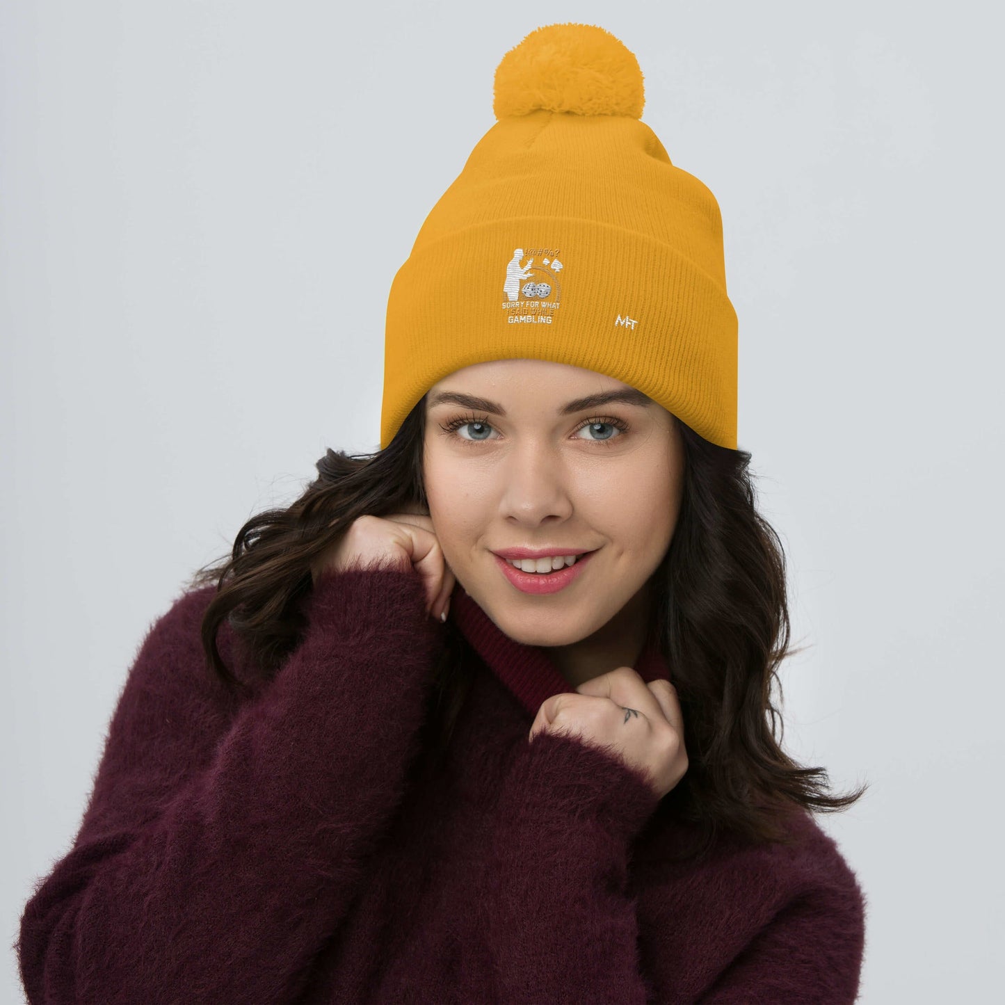 Sorry for what I Said while Gambling - Pom-Pom Beanie by DarkByteGear