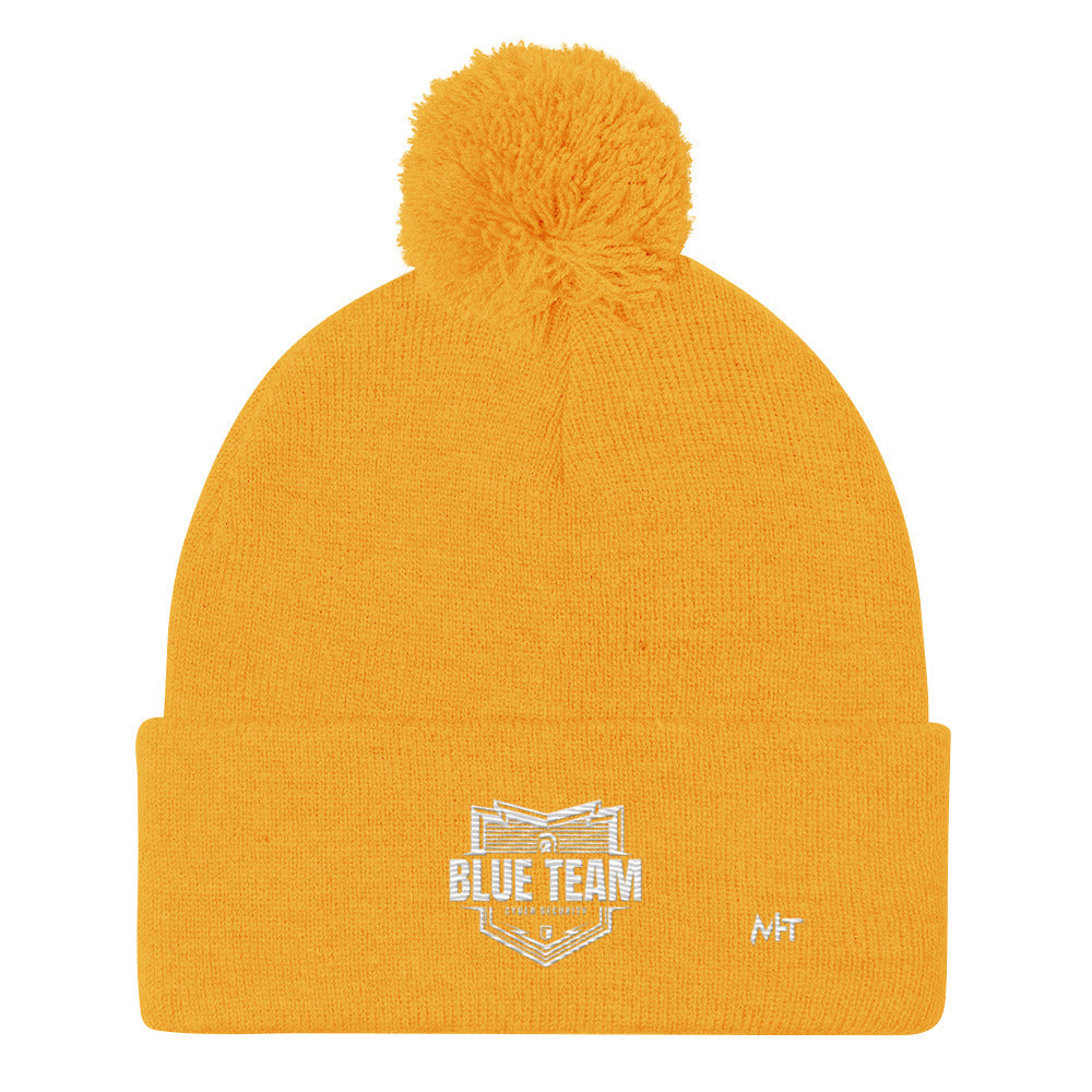 Cyber Security Blue Team V1 - Pom-Pom Beanie by DarkByteGear