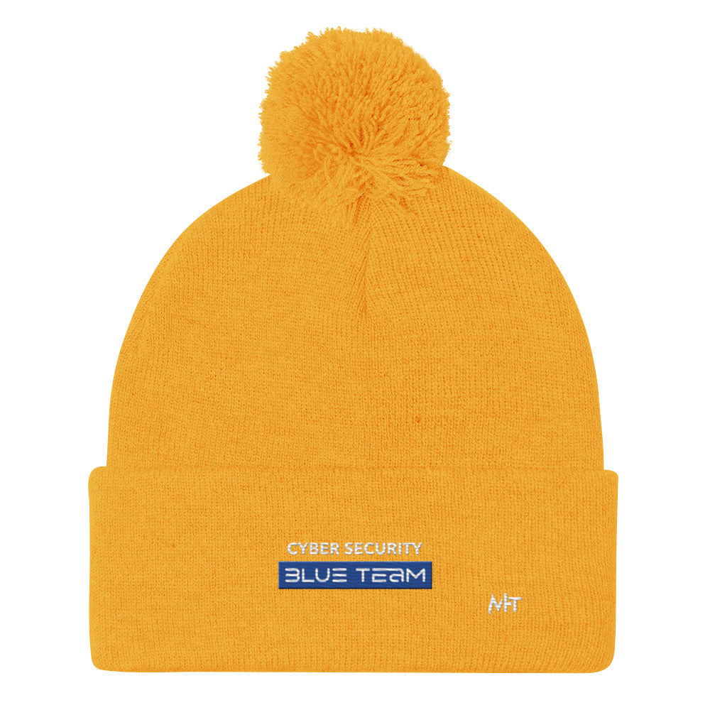 Cyber Security Blue Team V8 - Pom-Pom Beanie by DarkByteGear