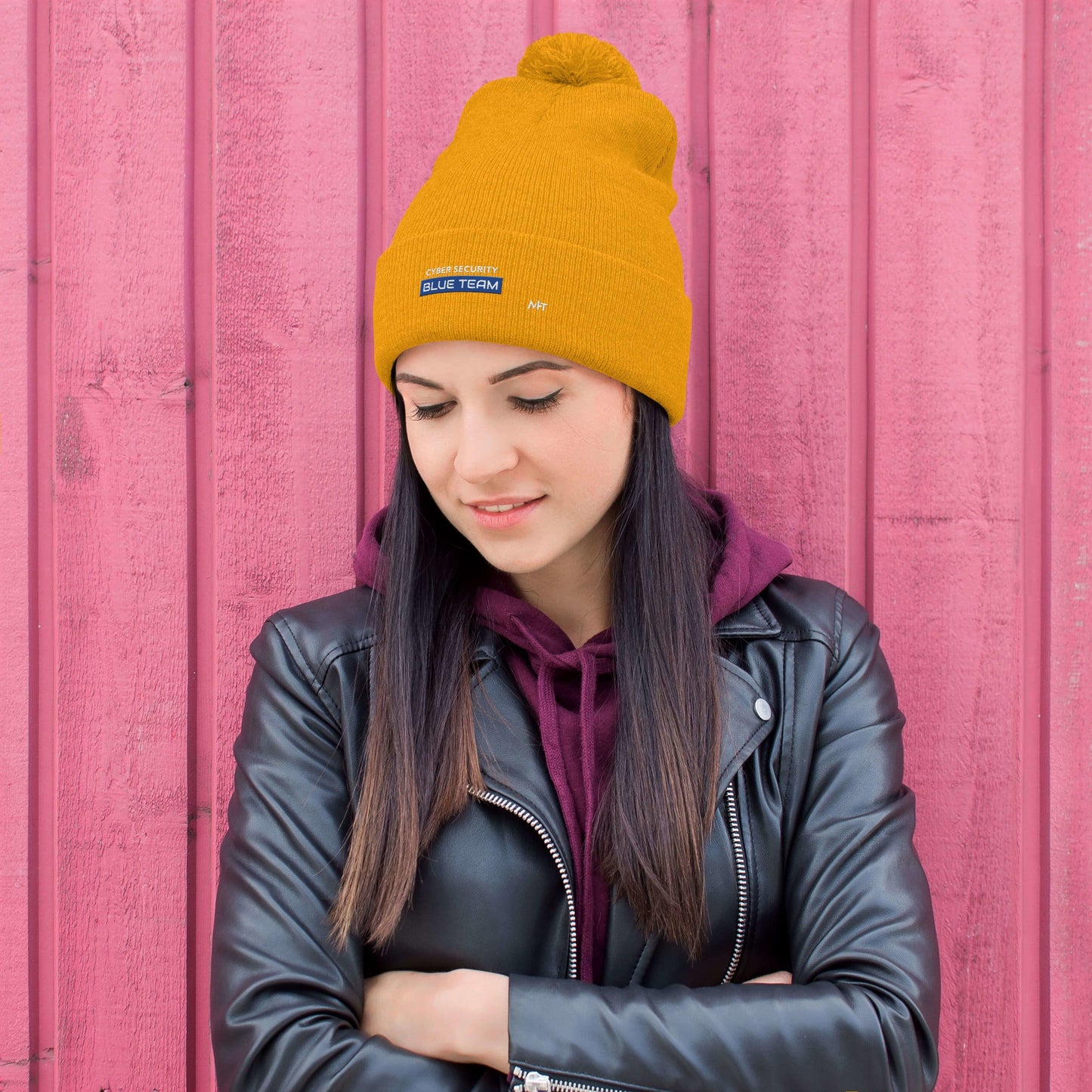 Cyber Security Blue Team V12 - Pom-Pom Beanie by DarkByteGear