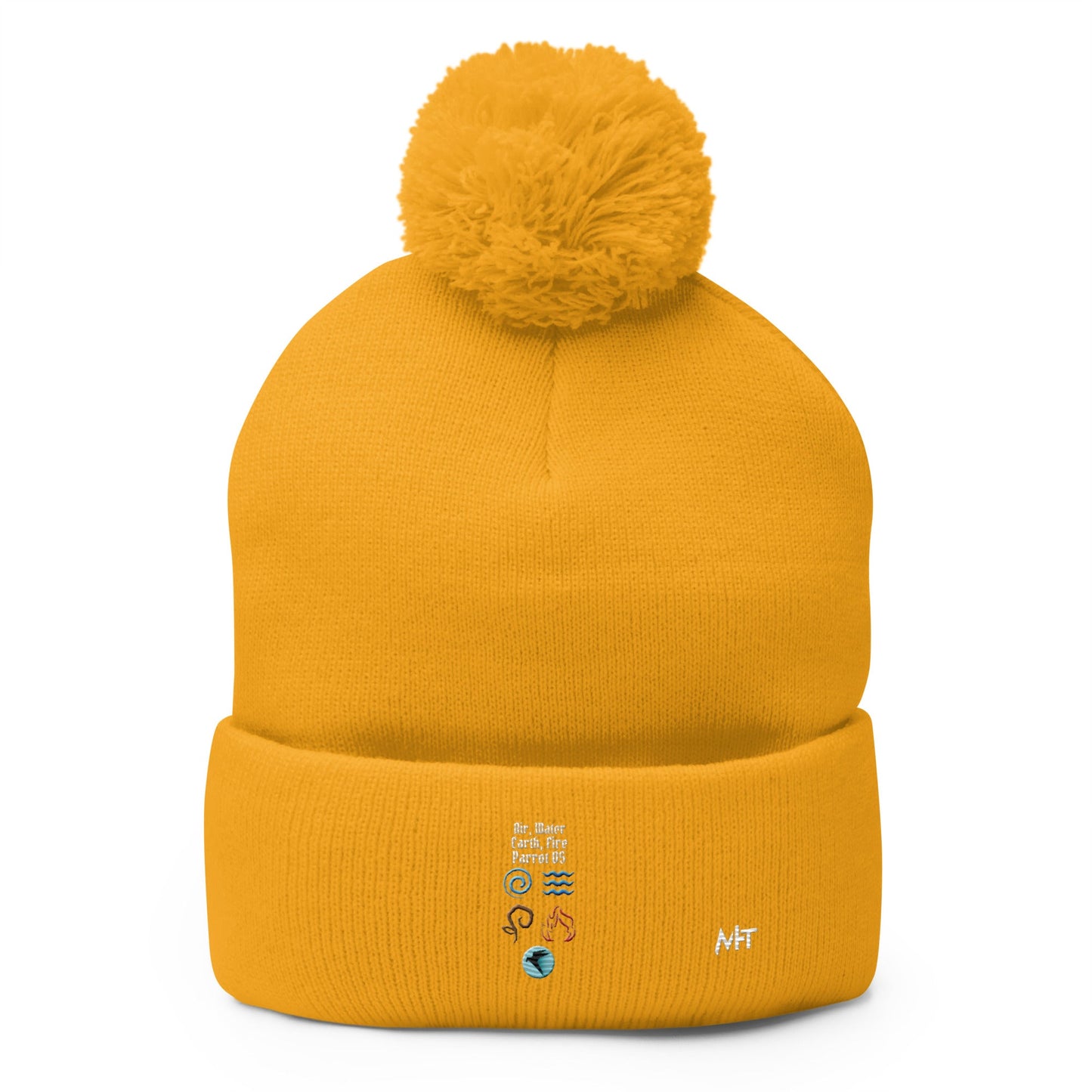 Air, Water, Earth, Fire, Parrot OS - Pom-Pom Beanie by DarkByteGear