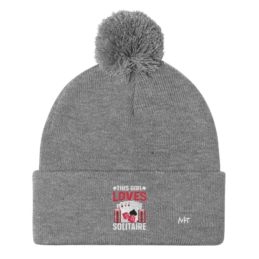 This Girl Loves Solitaire - Pom-Pom Beanie by DarkByteGear