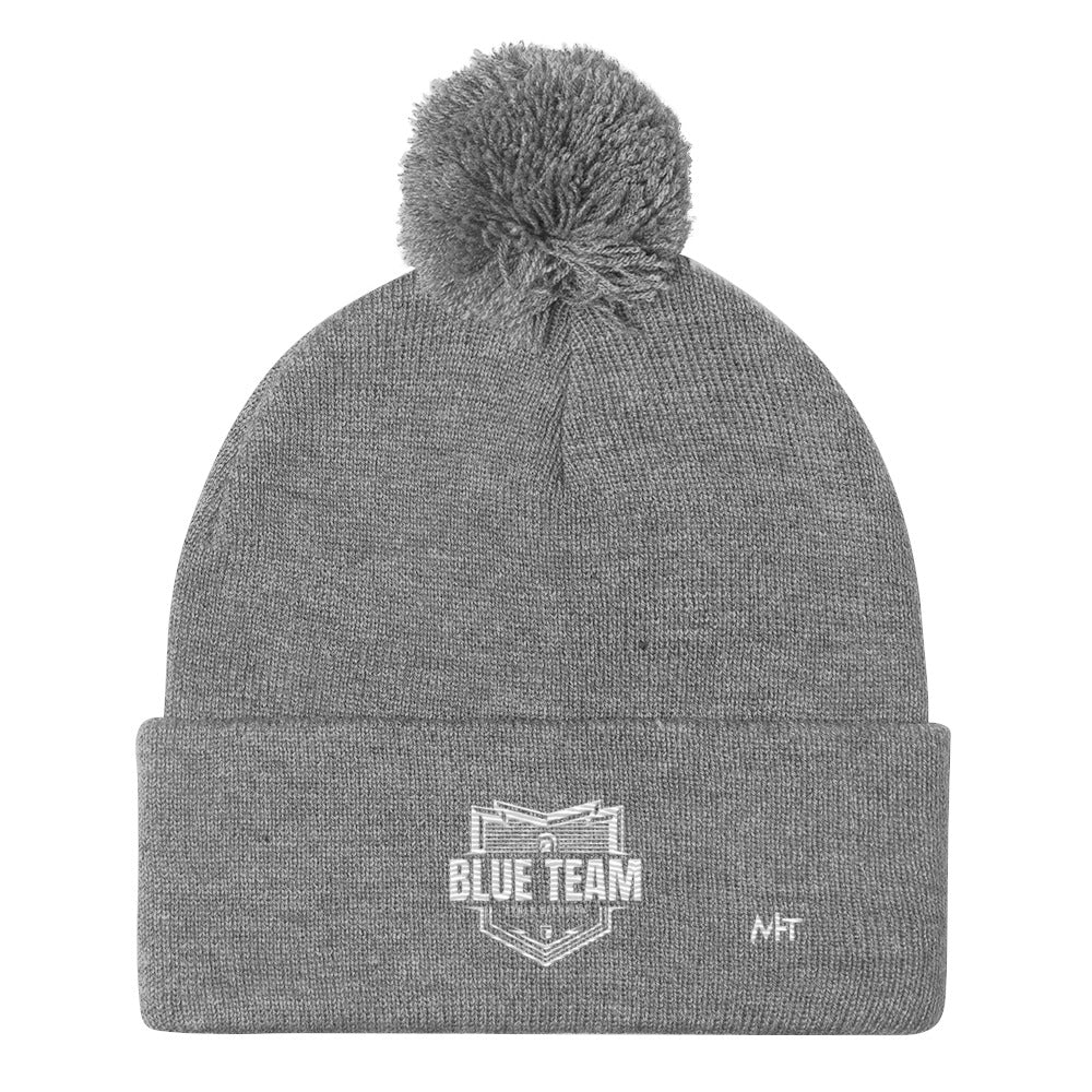 Cyber Security Blue Team V1 - Pom-Pom Beanie by DarkByteGear