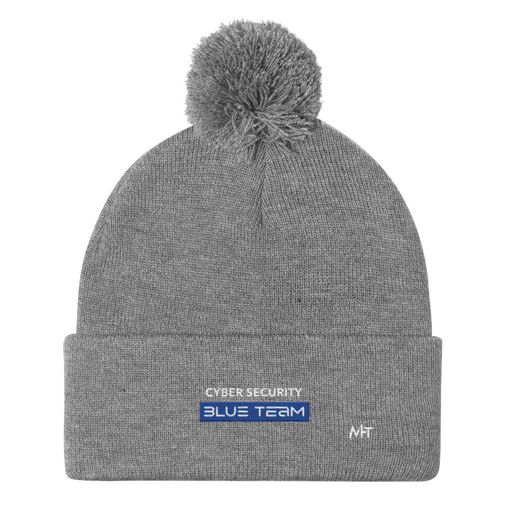 Cyber Security Blue Team V8 - Pom-Pom Beanie by DarkByteGear