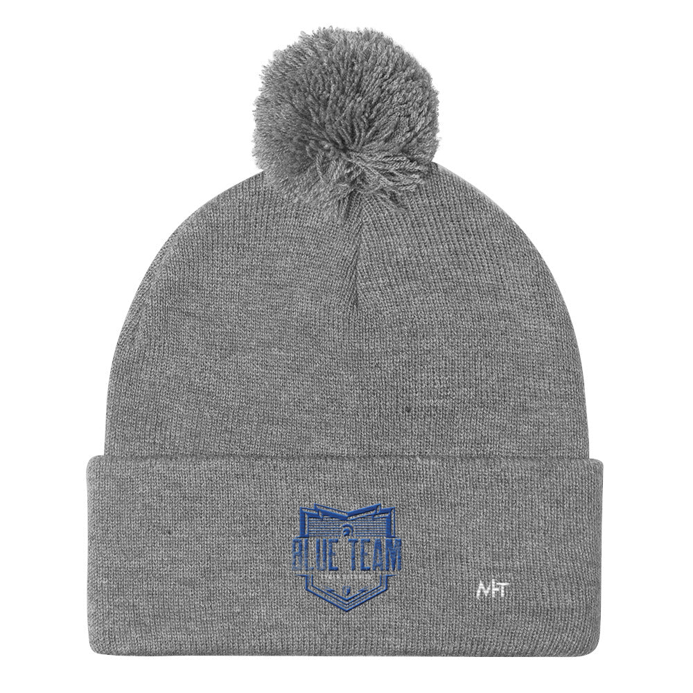 Cyber Security Blue Team V13 - Pom-Pom Beanie by DarkByteGear