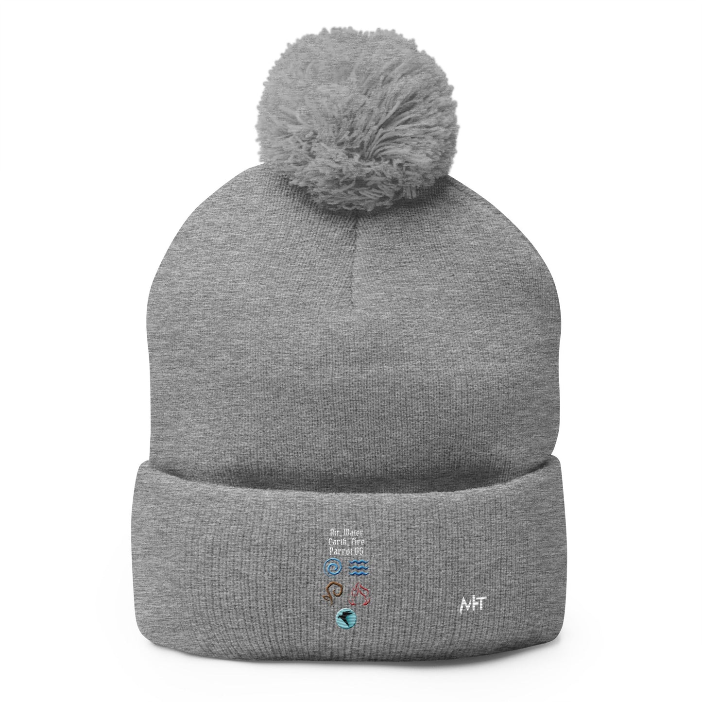 Air, Water, Earth, Fire, Parrot OS - Pom-Pom Beanie by DarkByteGear