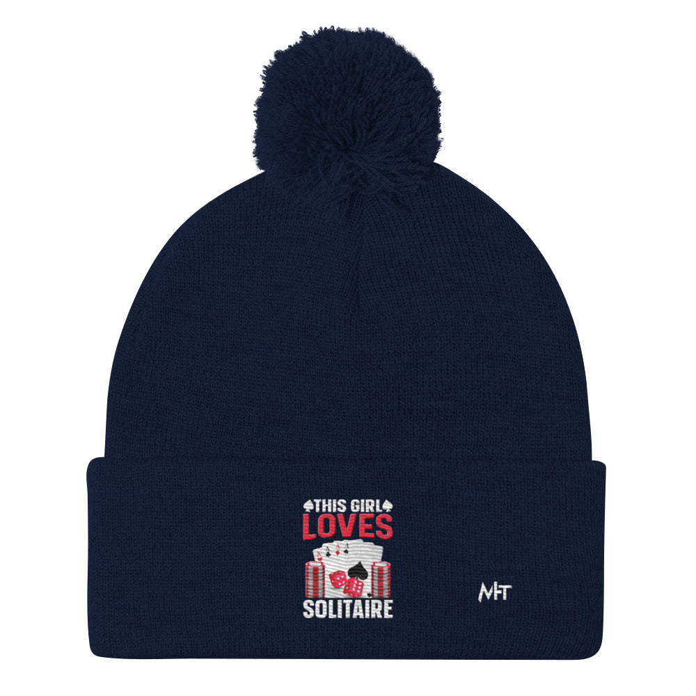 This Girl Loves Solitaire - Pom-Pom Beanie by DarkByteGear