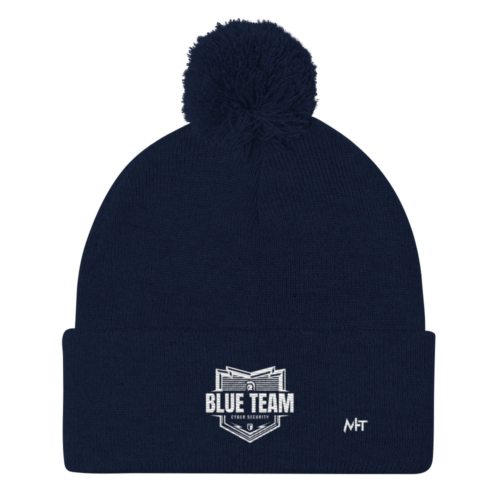 Cyber Security Blue Team V1 - Pom-Pom Beanie by DarkByteGear