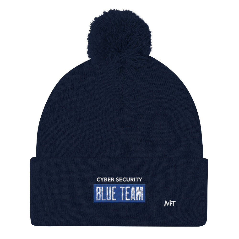 Cyber Security Blue Team V5 - Pom-Pom Beanie by DarkByteGear