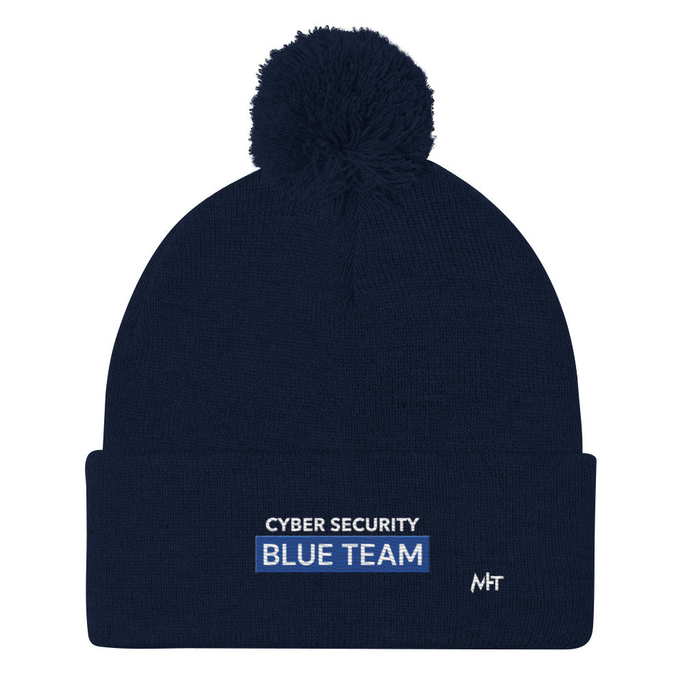 Cyber Security Blue Team V7 - Pom-Pom Beanie by DarkByteGear