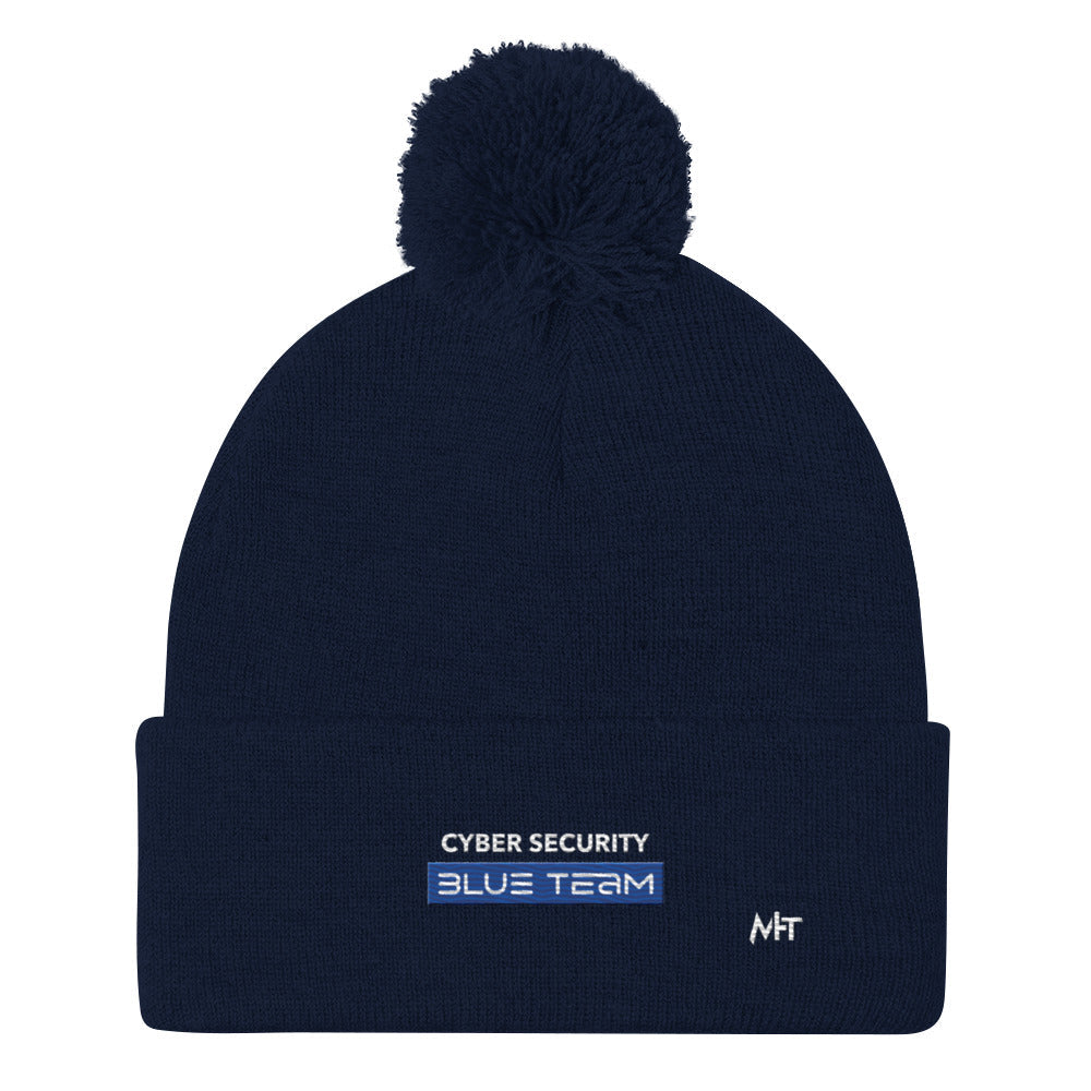 Cyber Security Blue Team V8 - Pom-Pom Beanie by DarkByteGear