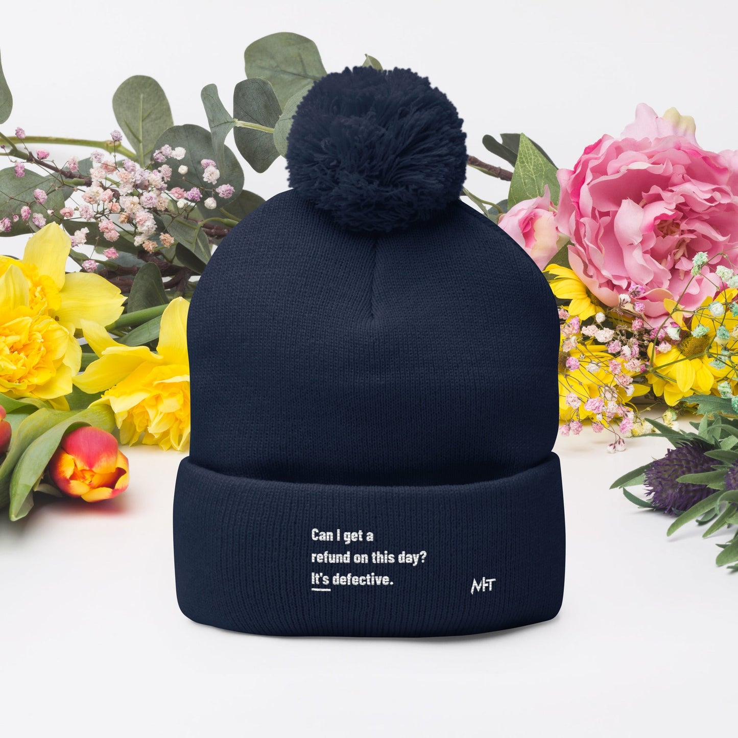 Can I Get a Refund on this Day? It's Defective - Pom-Pom Beanie by DarkByteGear