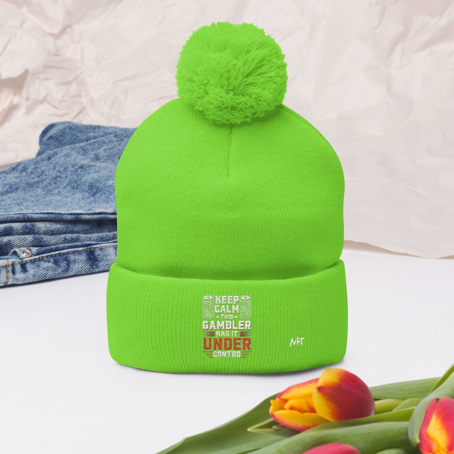 Keep Calm: This Gambler Has it under Control - Pom-Pom Beanie by DarkByteGear