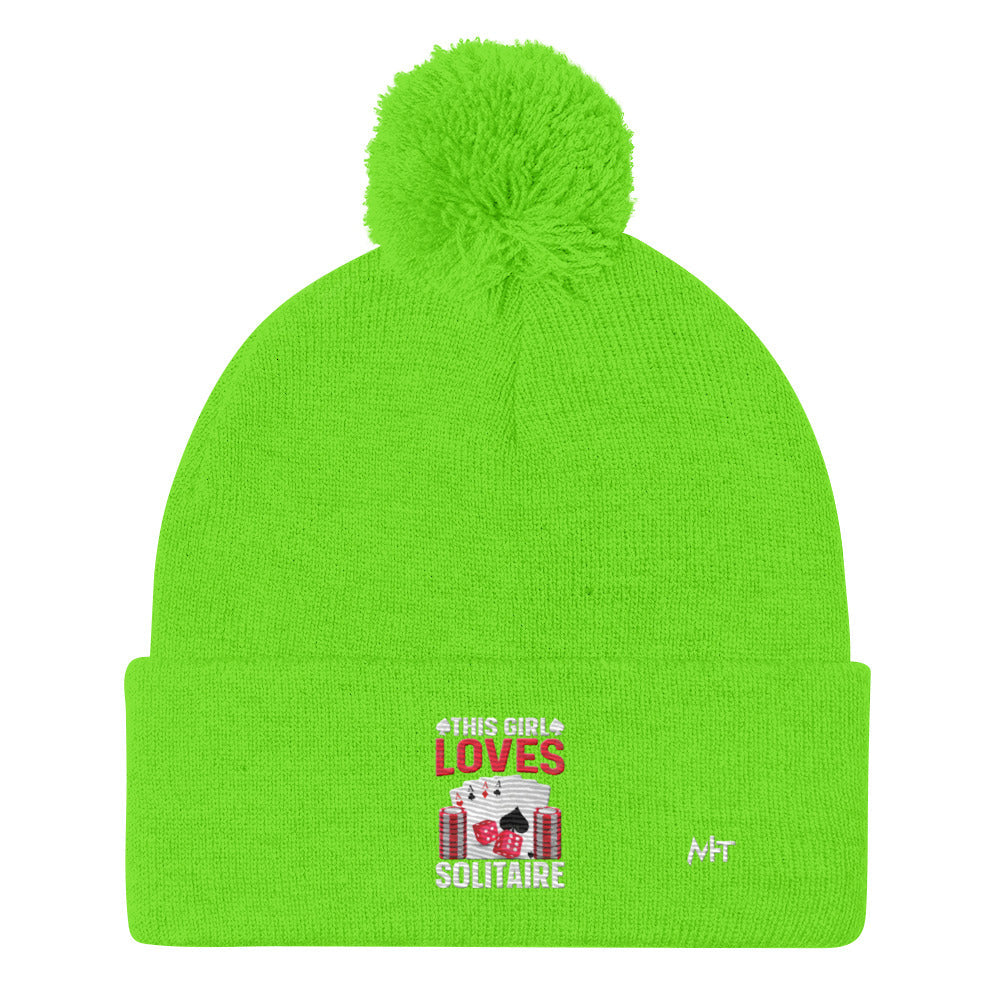This Girl Loves Solitaire - Pom-Pom Beanie by DarkByteGear