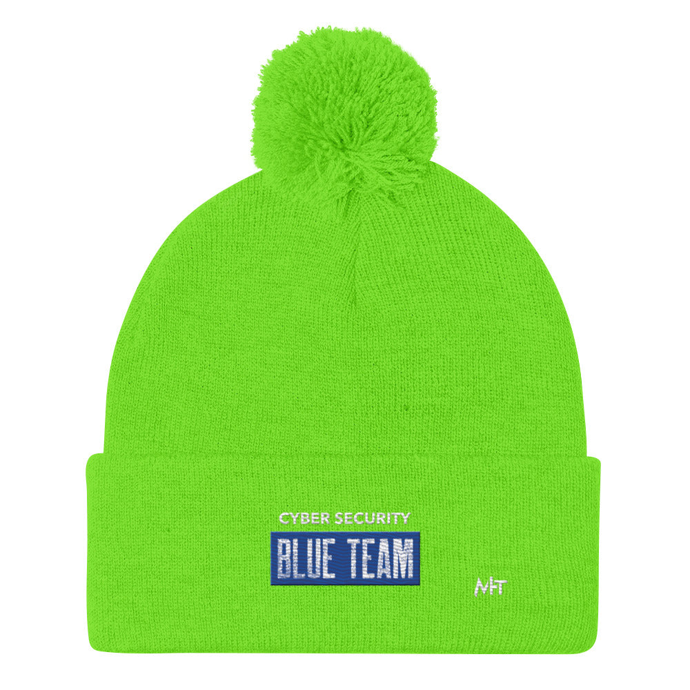 Cyber Security Blue Team V5 - Pom-Pom Beanie by DarkByteGear