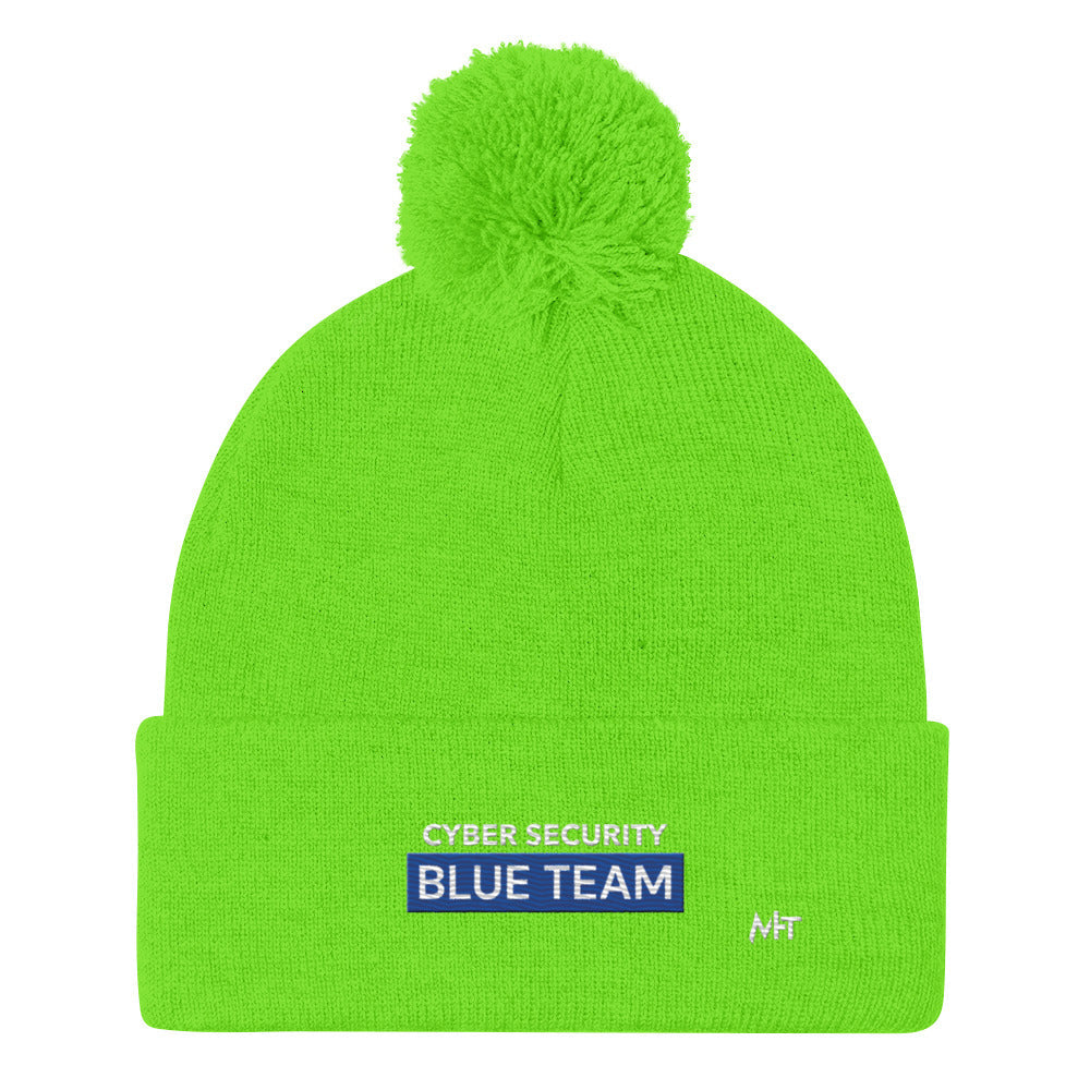Cyber Security Blue Team V7 - Pom-Pom Beanie by DarkByteGear