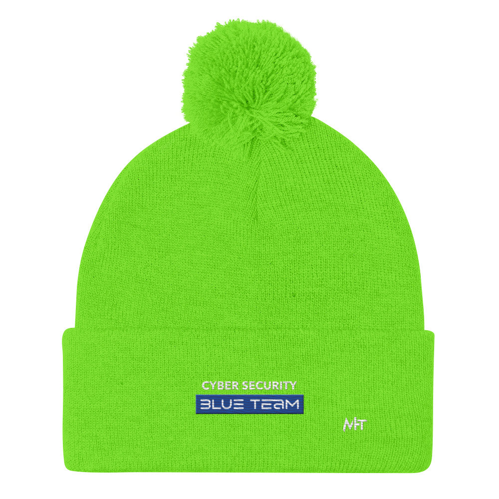 Cyber Security Blue Team V8 - Pom-Pom Beanie by DarkByteGear