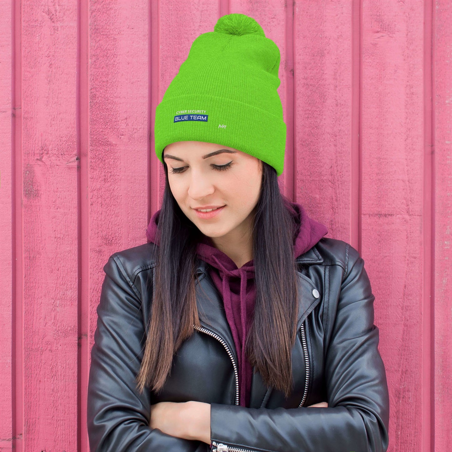 Cyber Security Blue Team V12 - Pom-Pom Beanie by DarkByteGear