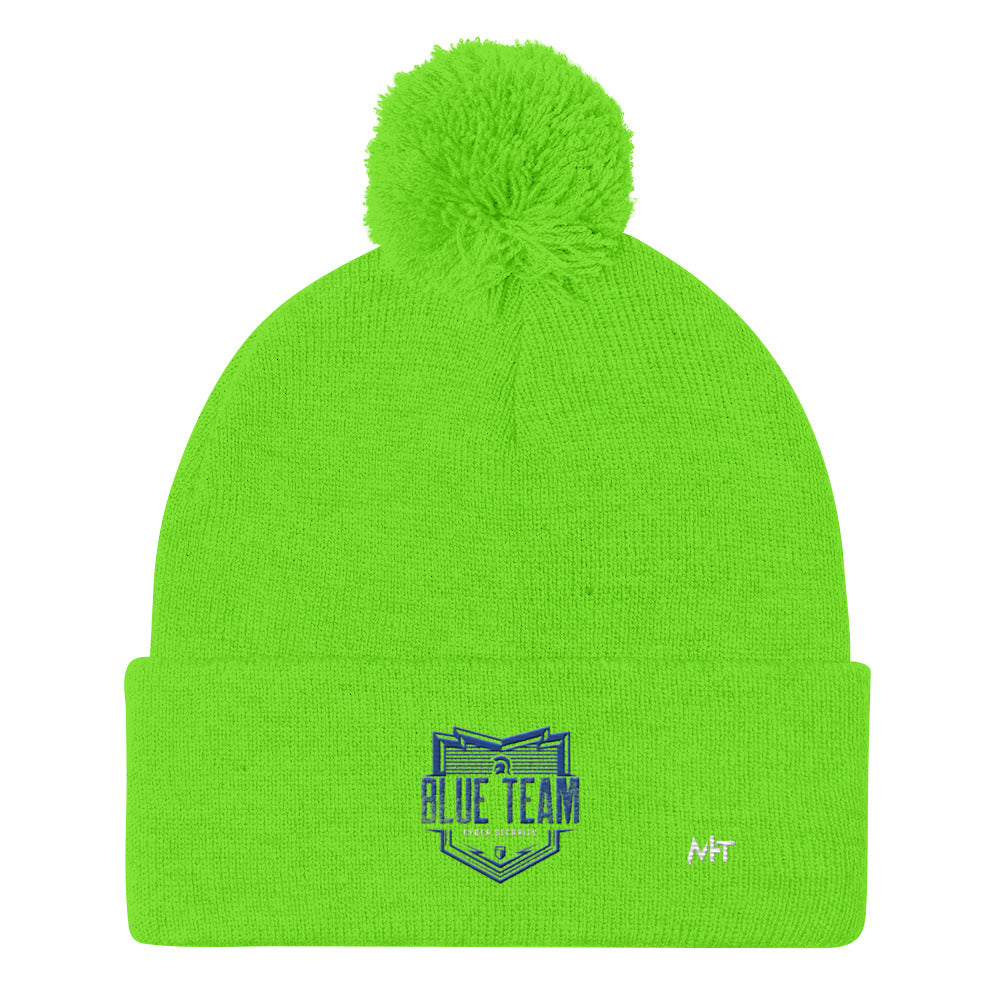 Cyber Security Blue Team V13 - Pom-Pom Beanie by DarkByteGear