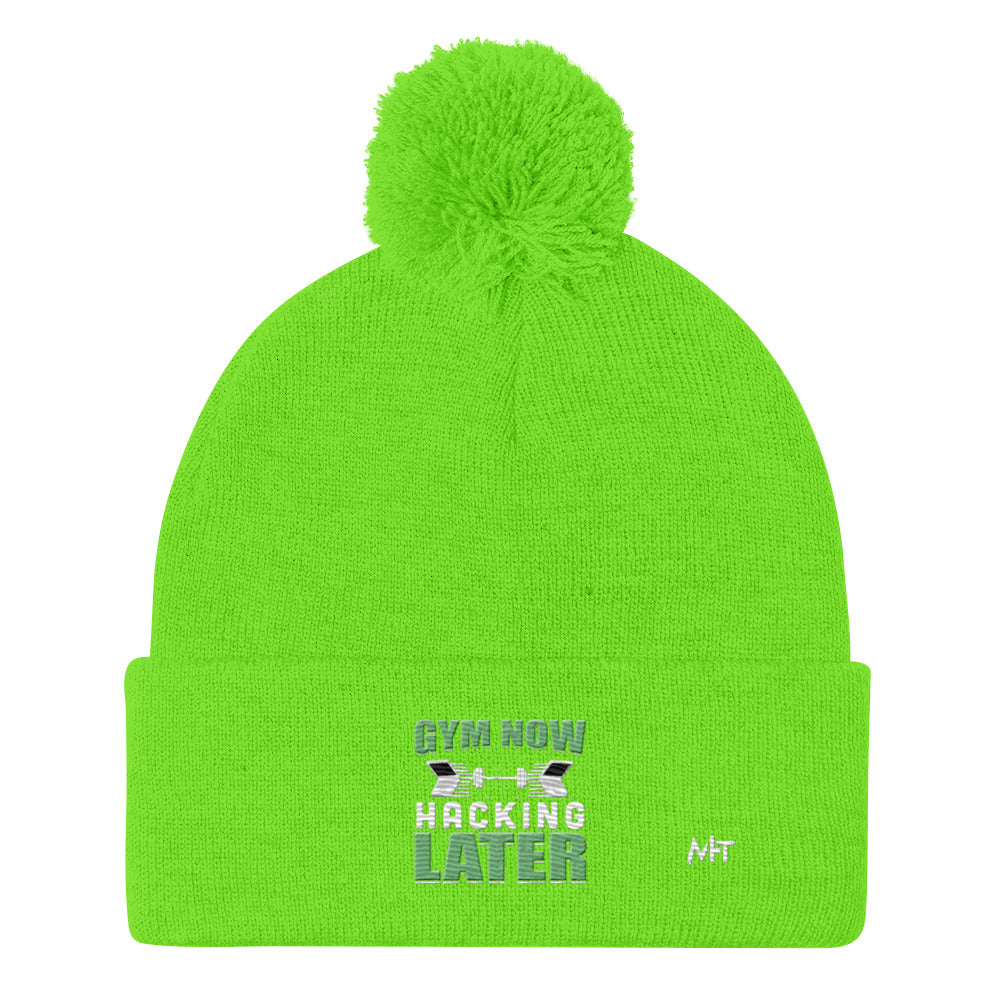 Gym now, hacking later - Pom-Pom Beanie by DarkByteGear