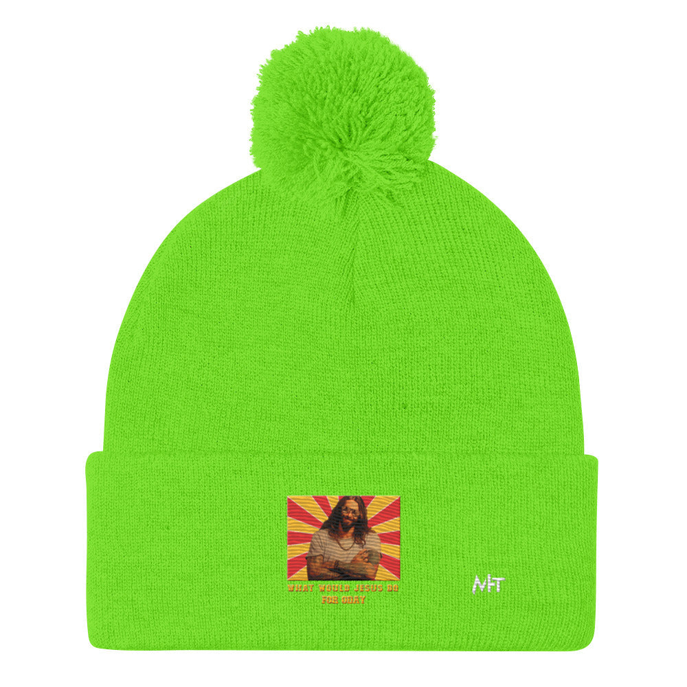 What would Jesus do for 0day v1 - Pom-Pom Beanie by DarkByteGear