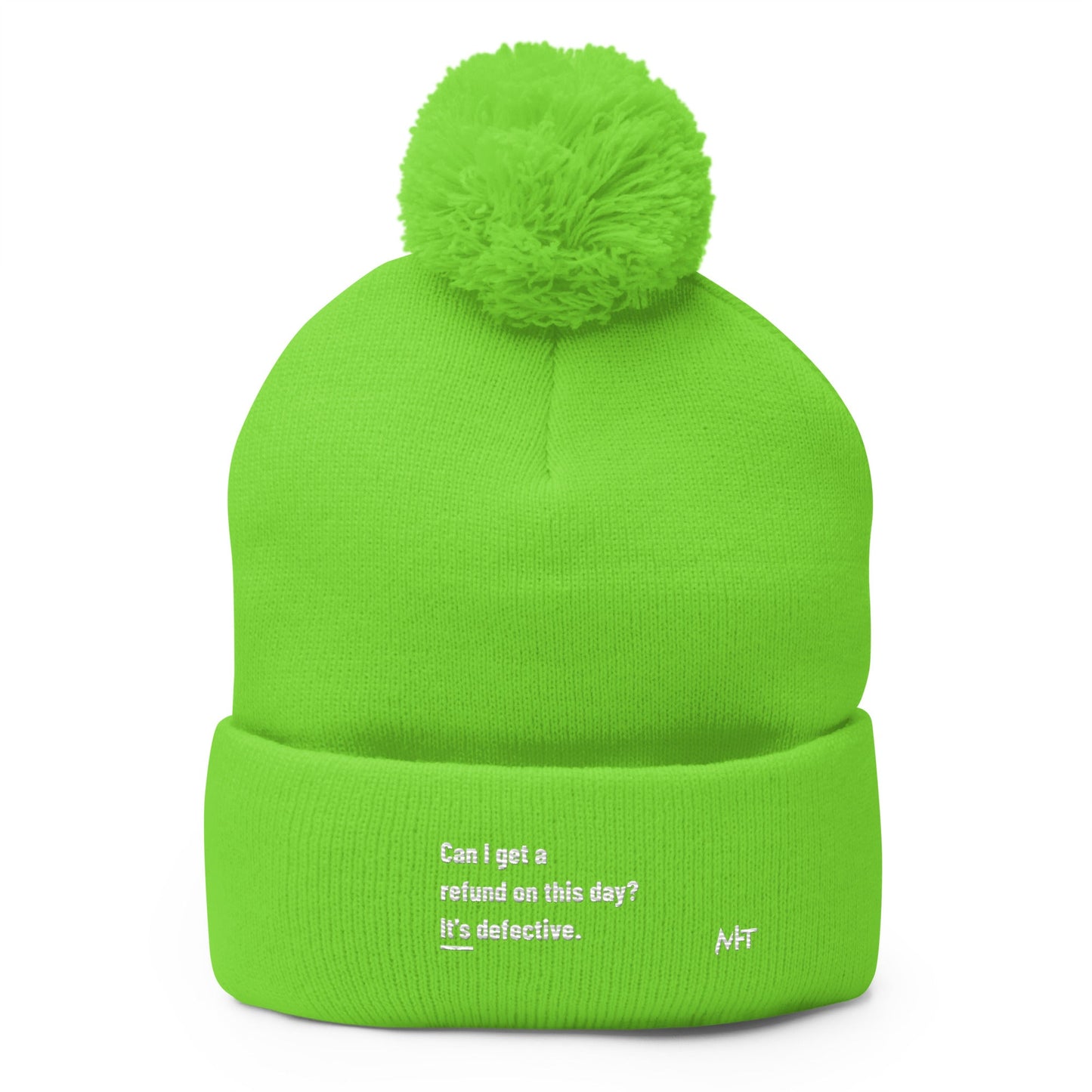 Can I Get a Refund on this Day? It's Defective - Pom-Pom Beanie by DarkByteGear