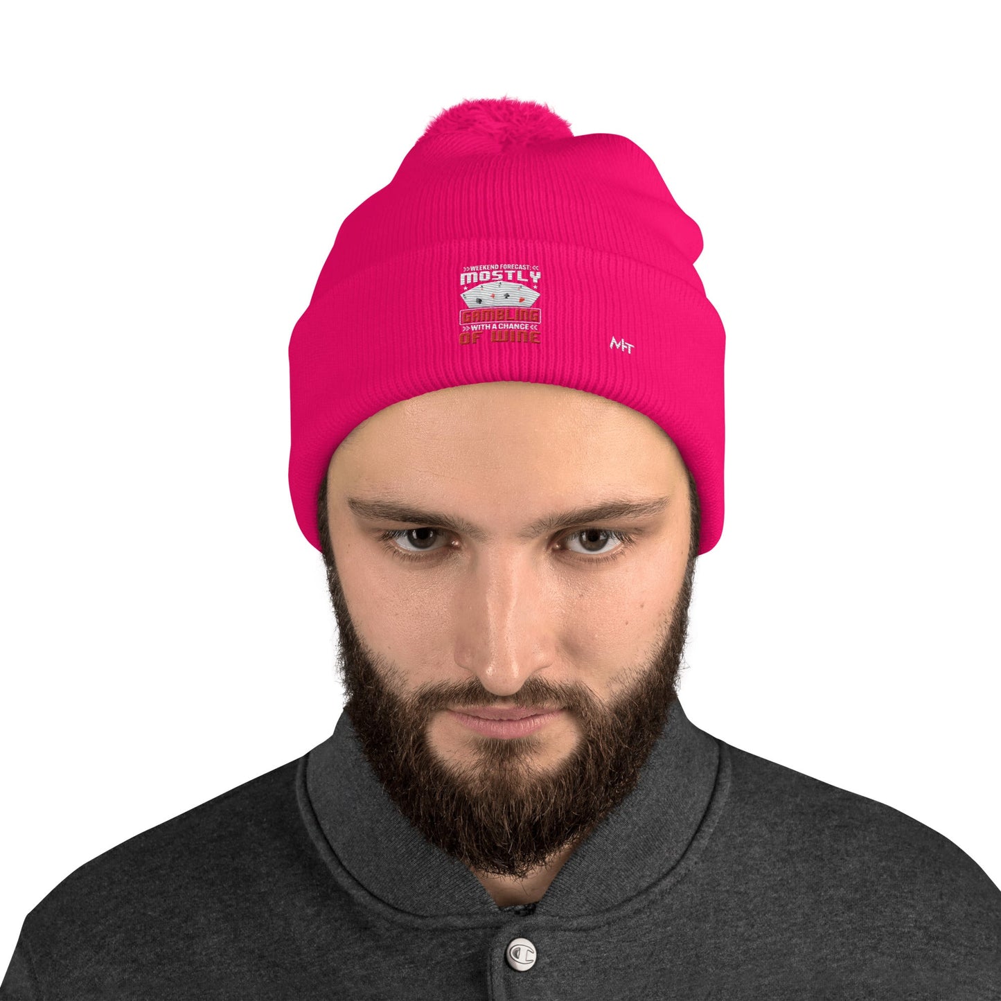 Weekend Forecast Mostly Gambling With a Chance of Wine - Pom-Pom Beanie by DarkByteGear