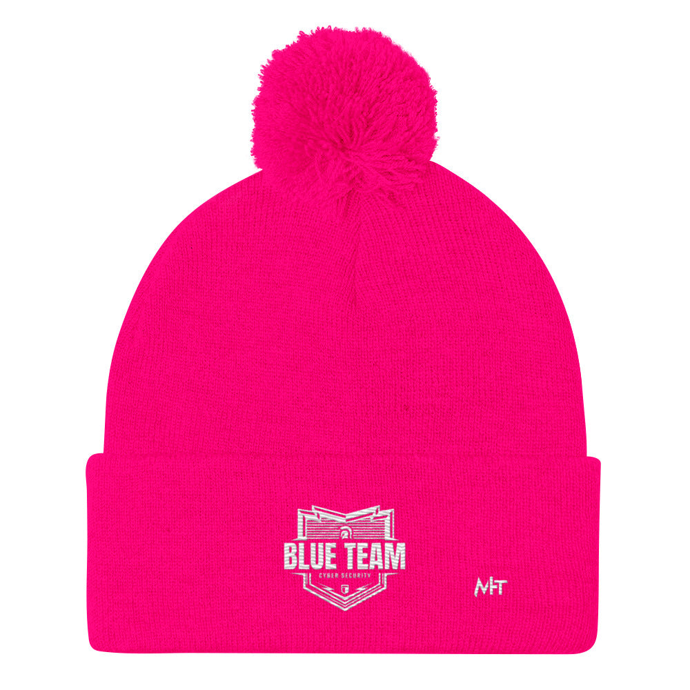 Cyber Security Blue Team V1 - Pom-Pom Beanie by DarkByteGear