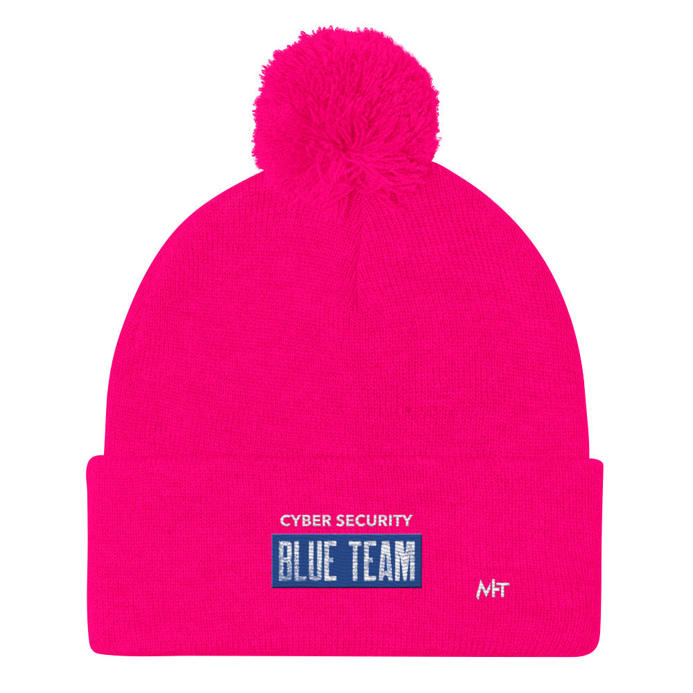 Cyber Security Blue Team V5 - Pom-Pom Beanie by DarkByteGear
