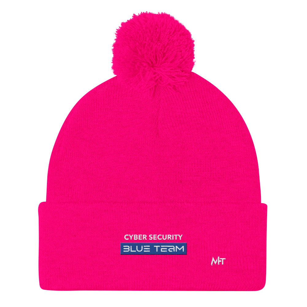 Cyber Security Blue Team V8 - Pom-Pom Beanie by DarkByteGear