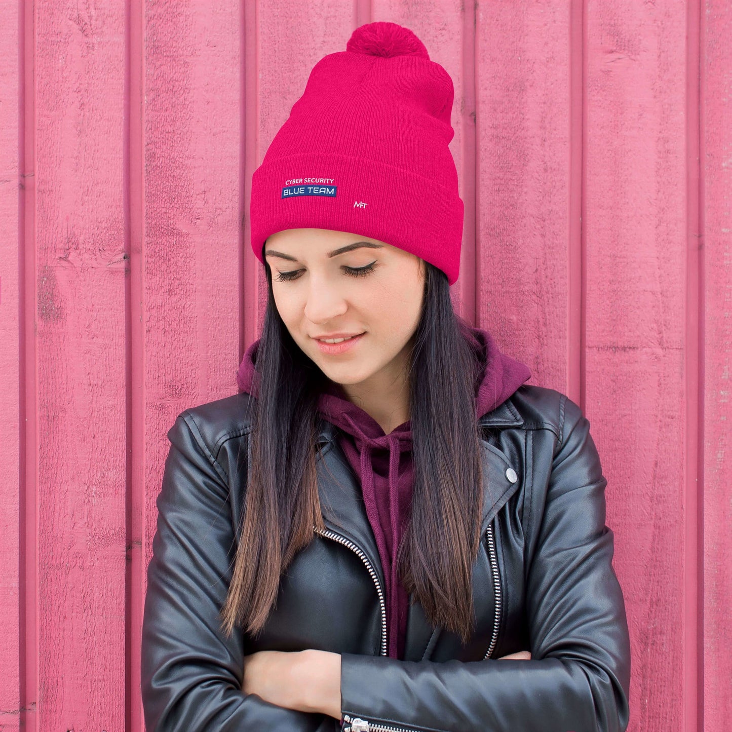 Cyber Security Blue Team V12 - Pom-Pom Beanie by DarkByteGear