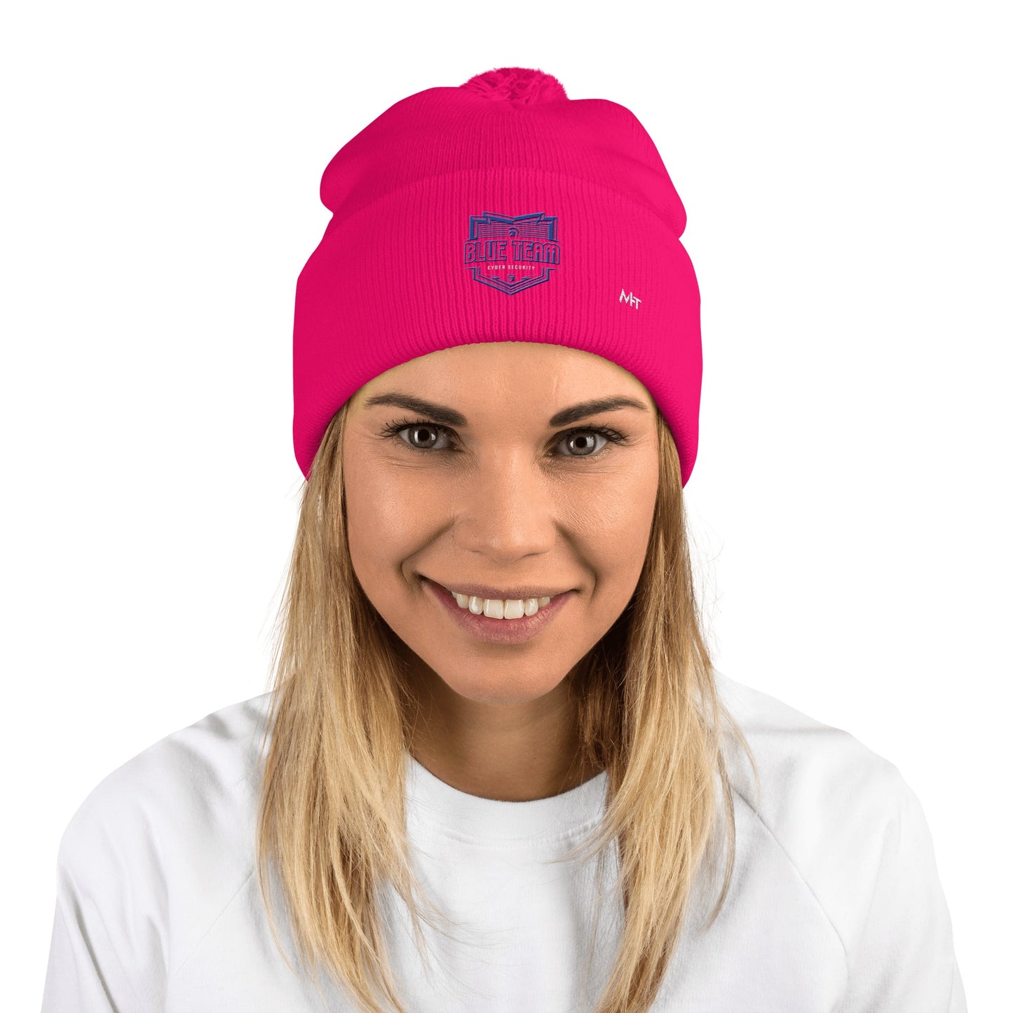 Cyber Security Blue Team 16 - Pom-Pom Beanie by DarkByteGear