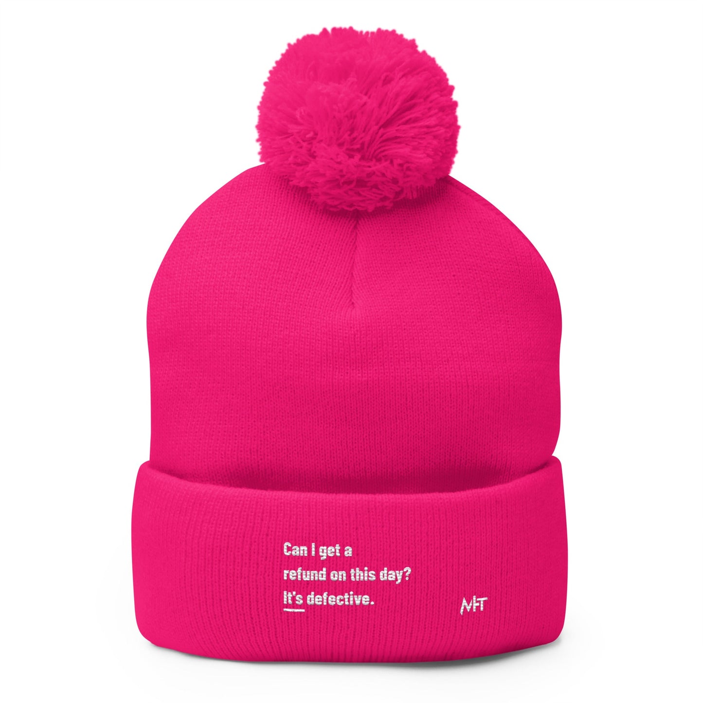 Can I Get a Refund on this Day? It's Defective - Pom-Pom Beanie by DarkByteGear