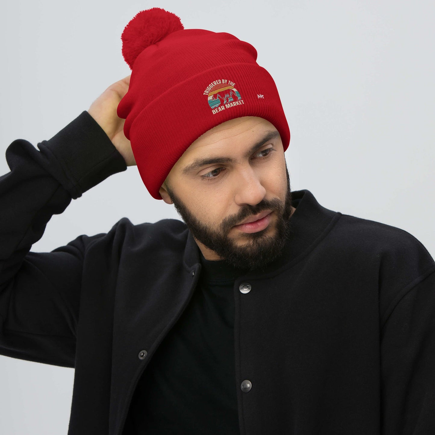 Triggered by the Bear Market - Pom-Pom Beanie by DarkByteGear