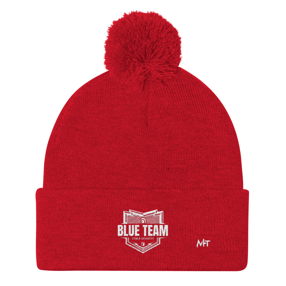 Cyber Security Blue Team V1 - Pom-Pom Beanie by DarkByteGear