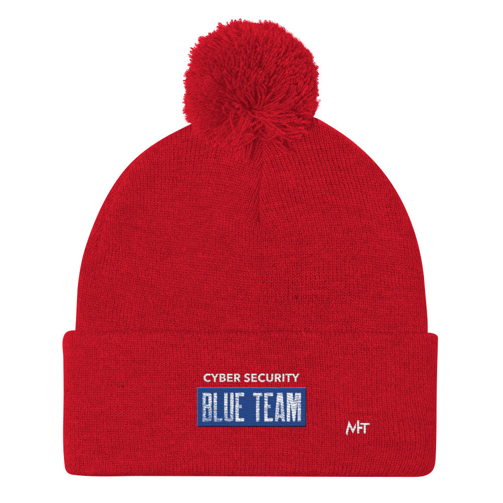Cyber Security Blue Team V5 - Pom-Pom Beanie by DarkByteGear
