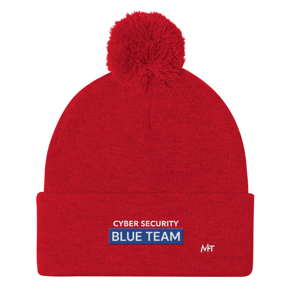 Cyber Security Blue Team V7 - Pom-Pom Beanie by DarkByteGear