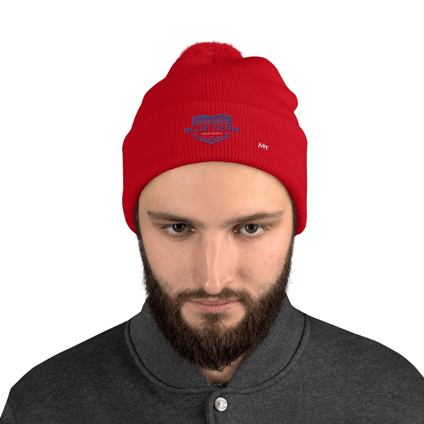 Cyber Security Blue Team V17 - Pom-Pom Beanie by DarkByteGear