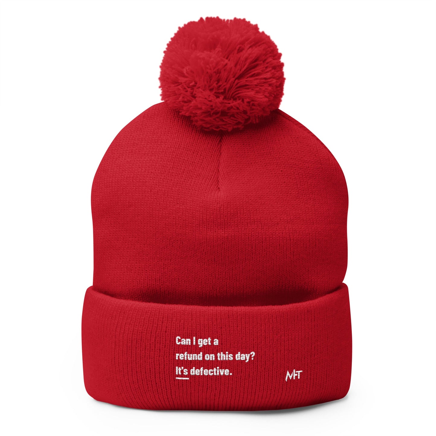 Can I Get a Refund on this Day? It's Defective - Pom-Pom Beanie by DarkByteGear